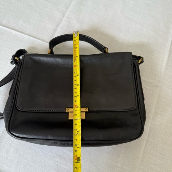 FOSSIL Vintage Memoir Novella Black Small Flap Leather Crossbody Bag Purse - Picture 12 of 16